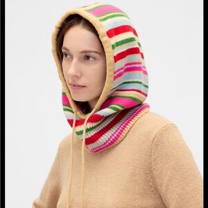 Gap CashSoft Striped Multicolor Drawcord Hood